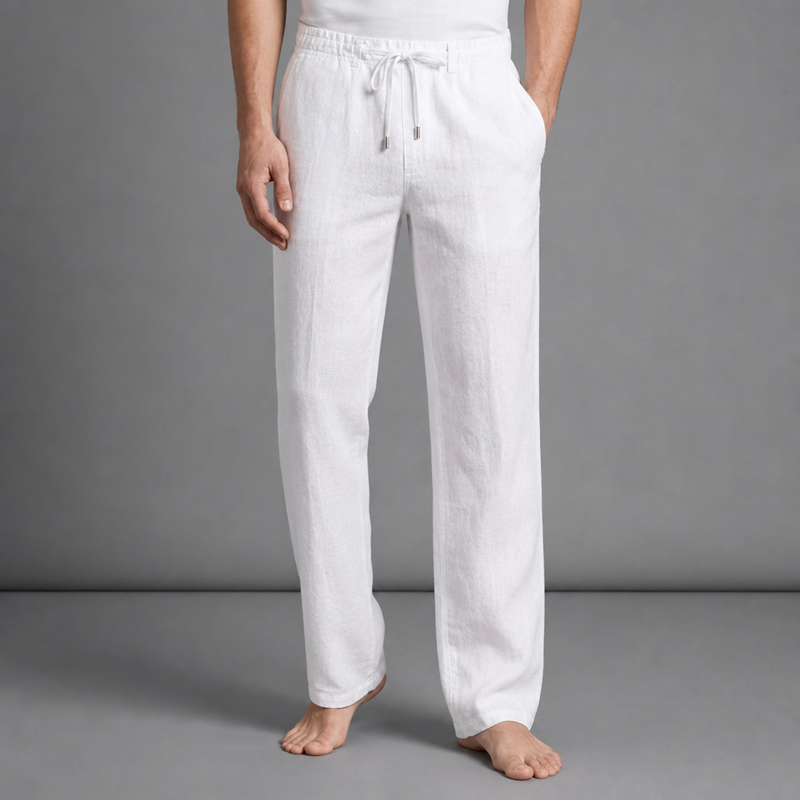 Rab Linen Drawstring Trousers in White
