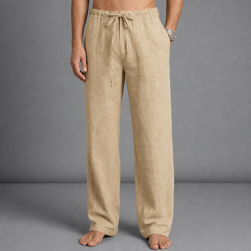 Rab Linen Drawstring Trousers in Cream