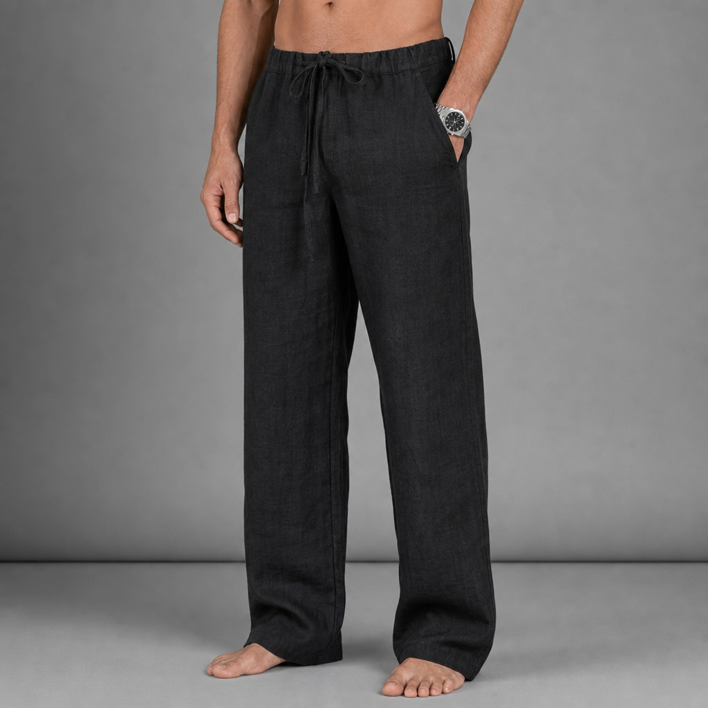 Rab Linen Drawstring Trousers in Black