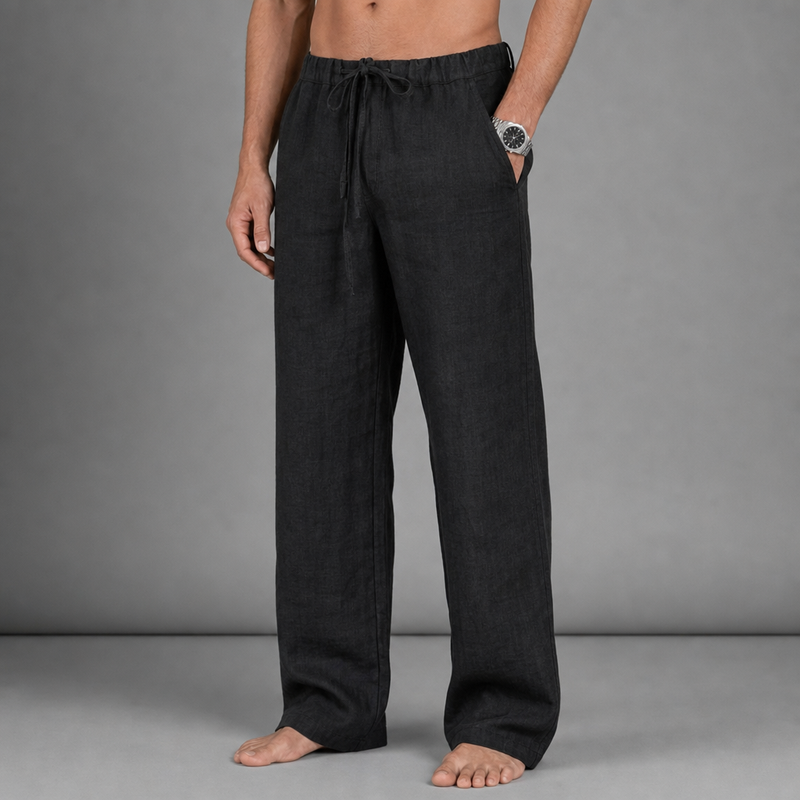 Rab Linen Drawstring Trousers in Black