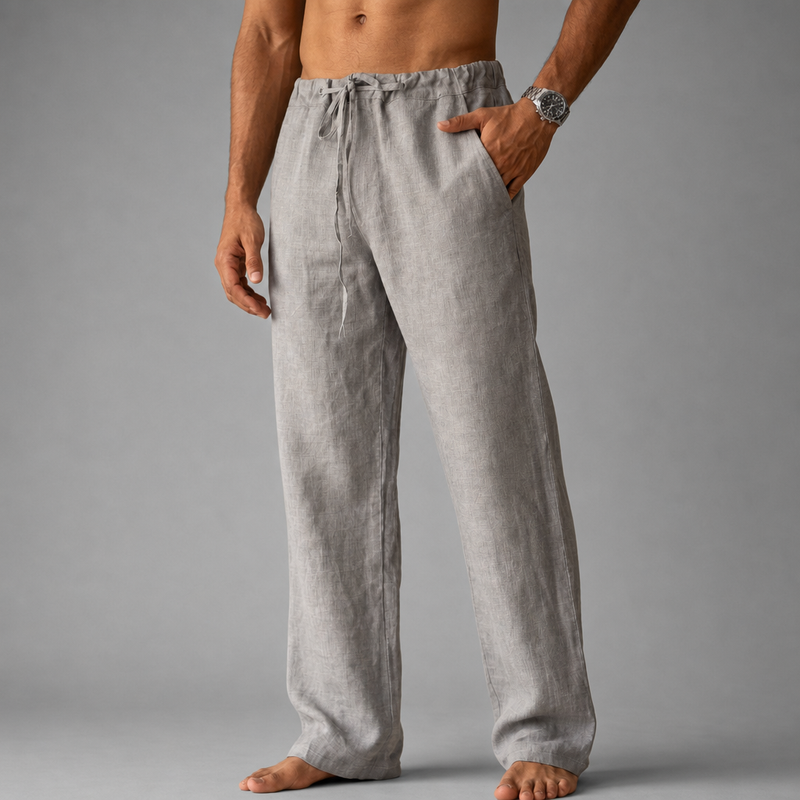 Rab Linen Drawstring Trousers in Gray