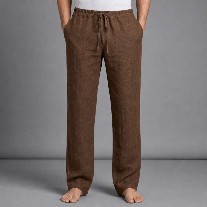 Rab Linen Drawstring Trousers in Brown