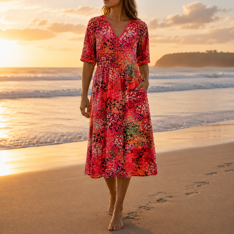 Arles Floral Print Midi Dress