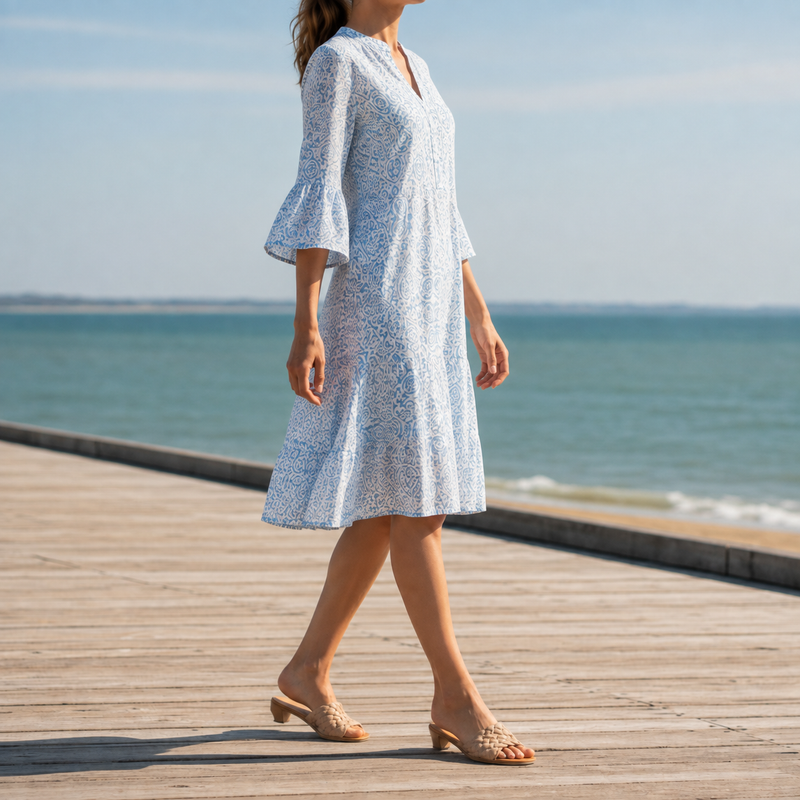 Sete Paisley Print Bell-Sleeve Dress