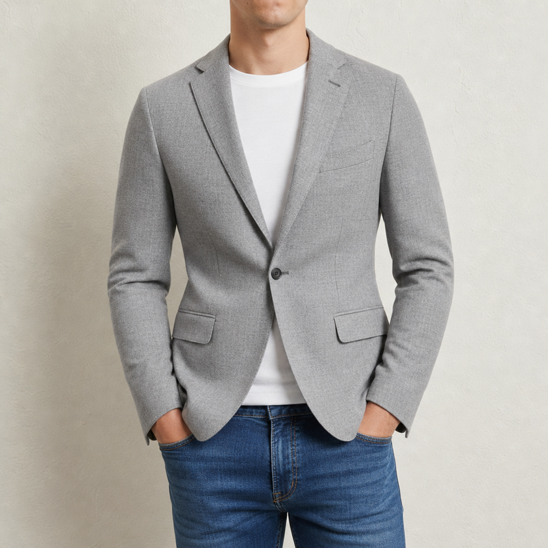 Sesimbra Slim-Fit Woven Blazer in Gray