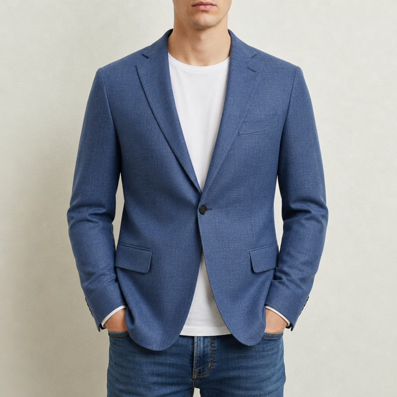 Sesimbra Slim-Fit Woven Blazer in Blue