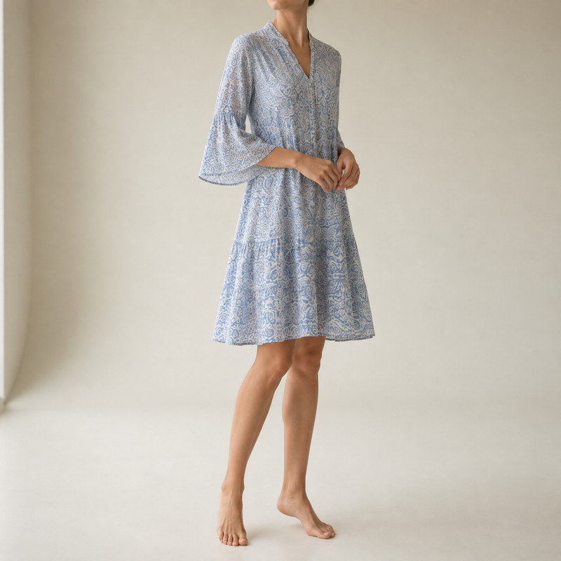 Bergamo Paisley Bell Sleeve Dress