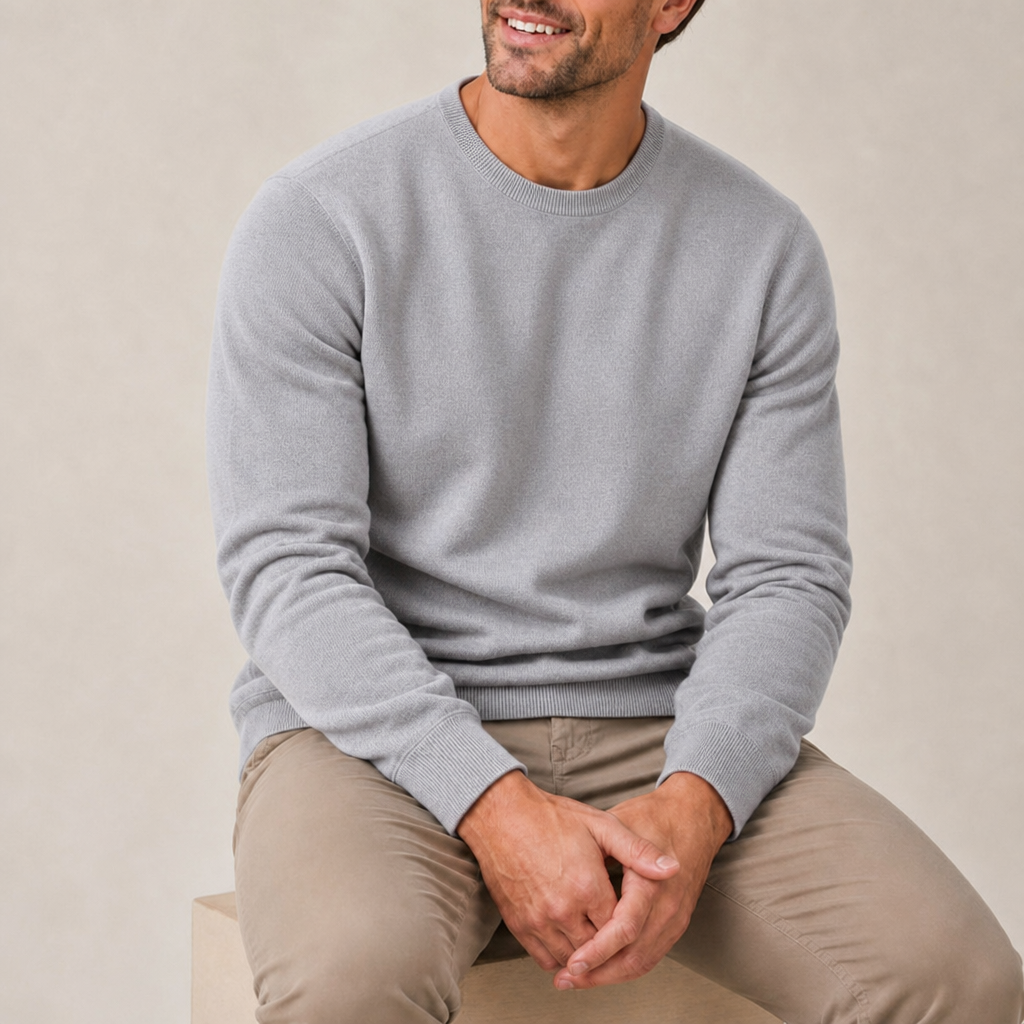 Verona Cashmere Blend Sweater in Gray