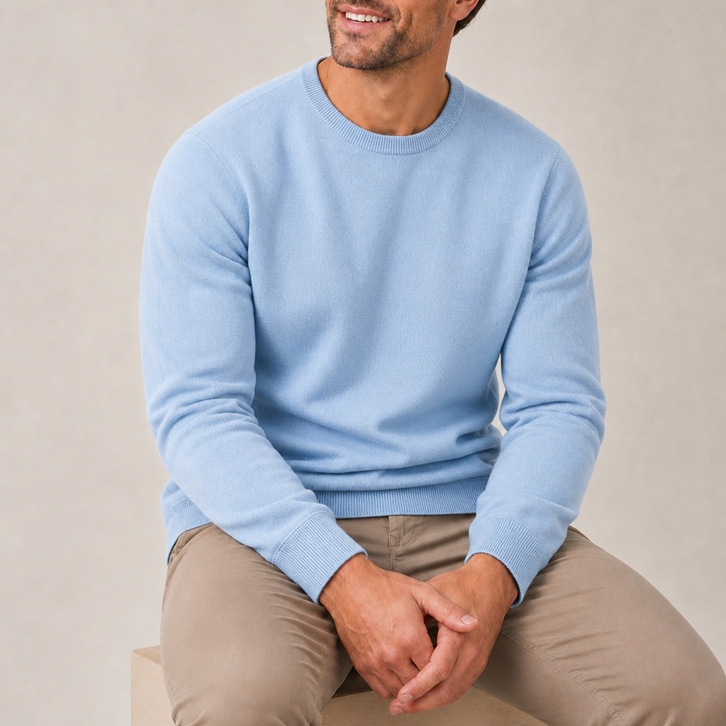 Verona Cashmere Blend Sweater in Sky Blue