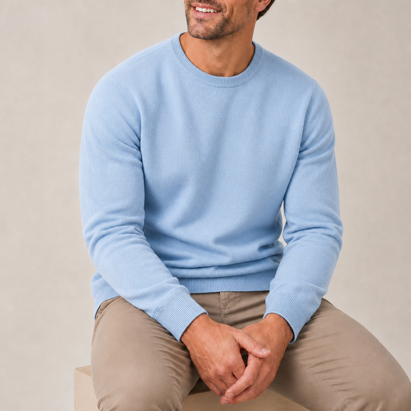 Verona Cashmere Blend Sweater in Sky Blue